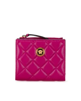 Versace La Greca Quilted Leather Wallet - Pink