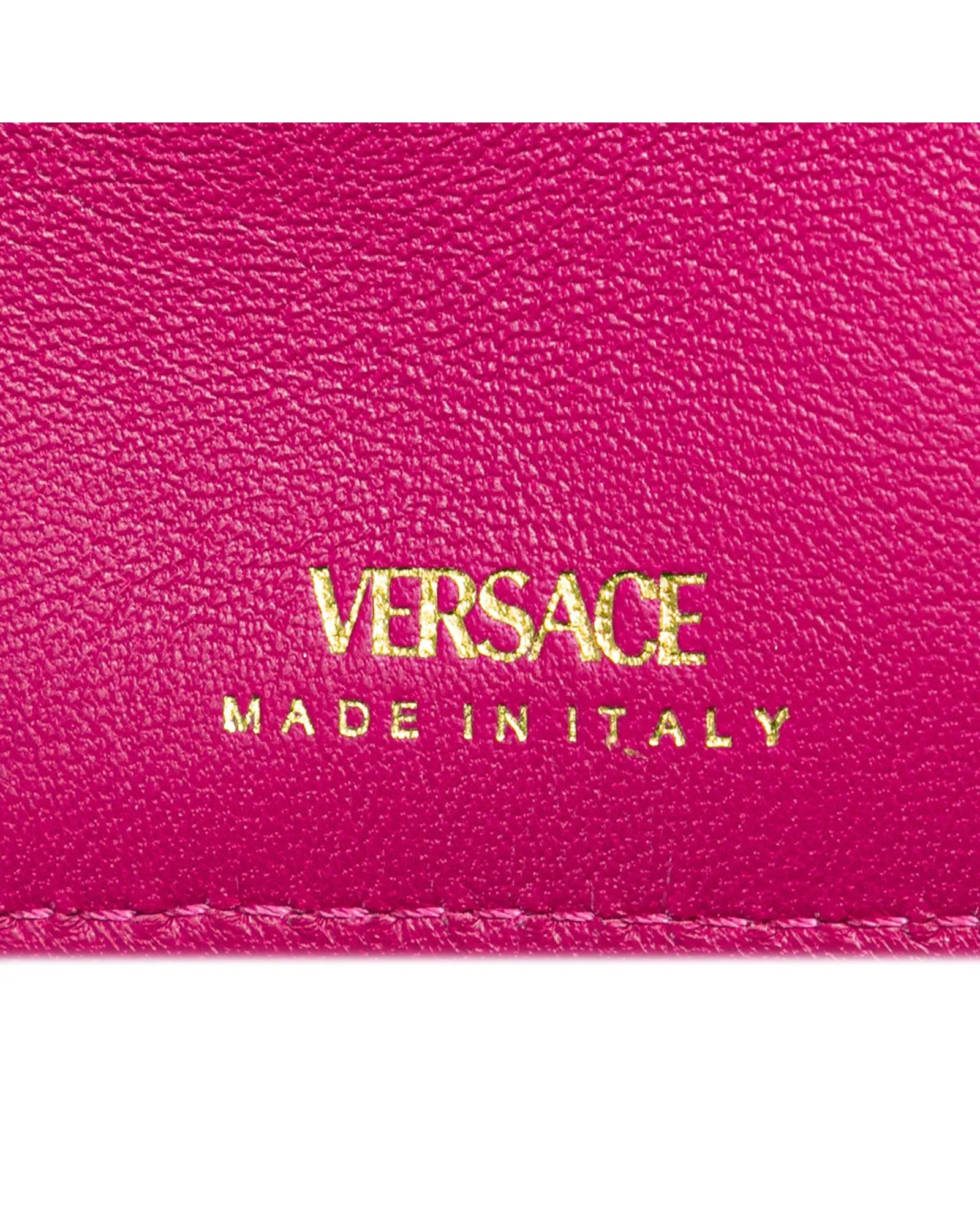 Versace La Greca Quilted Leather Wallet - Pink