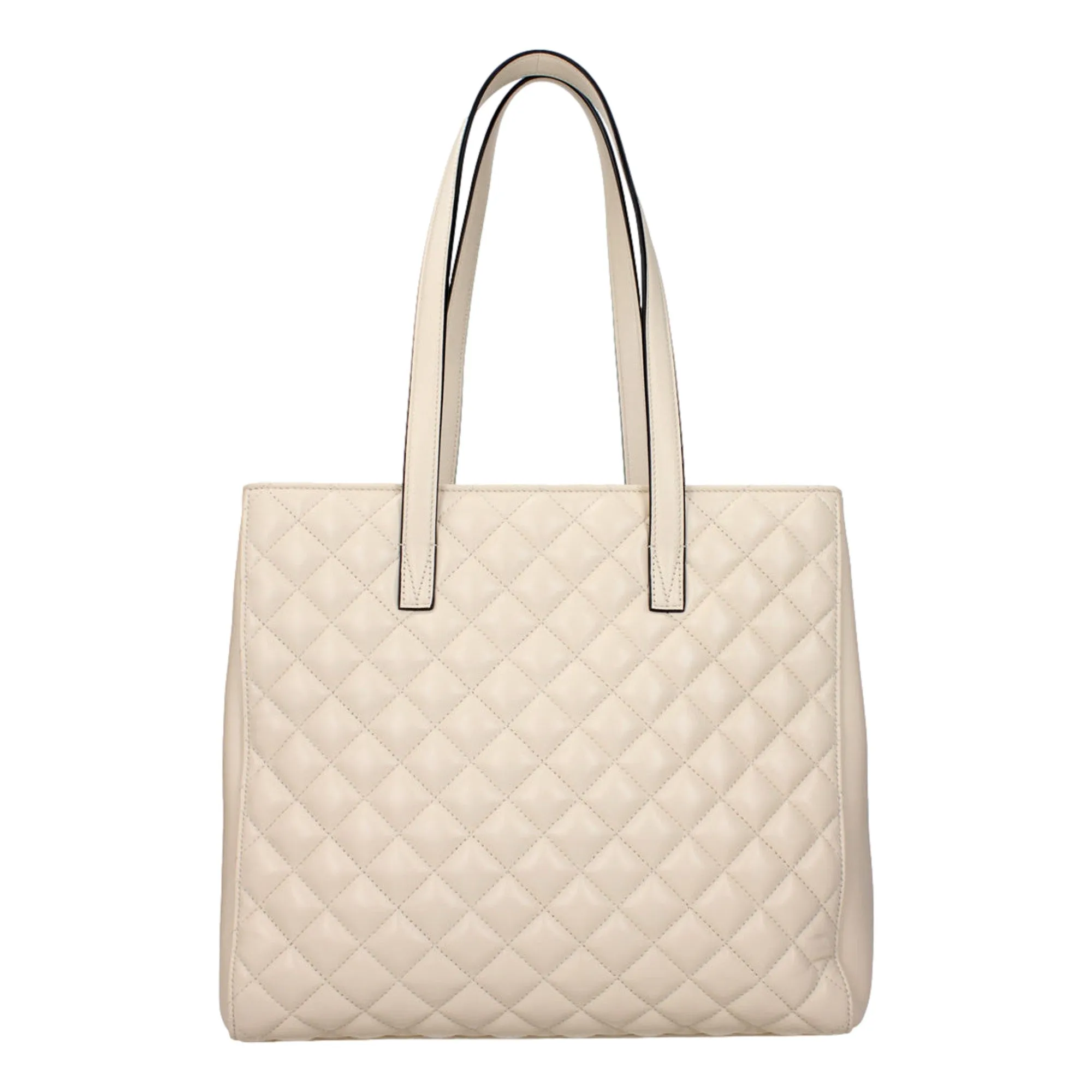 Versace La Medusa Ivory Quilted Leather Totebag