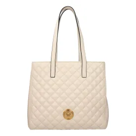 Versace La Medusa Ivory Quilted Leather Totebag