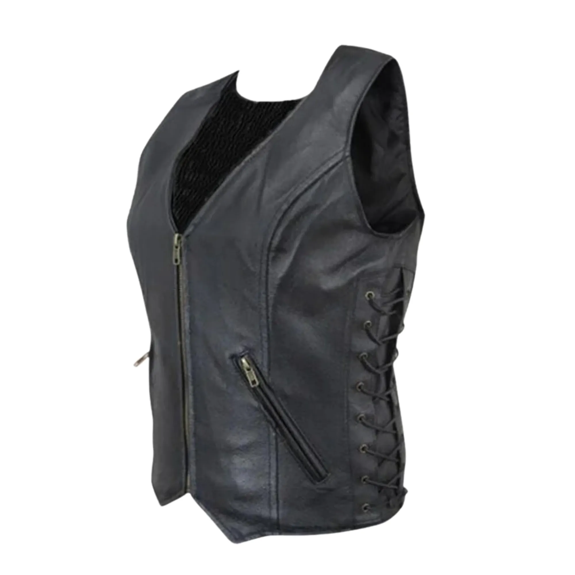 Women's Leather Motorcycle Vest