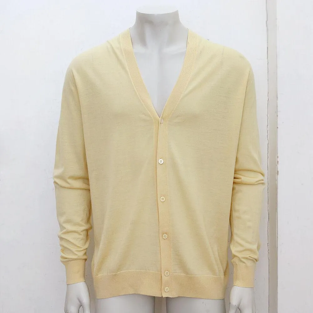 Yellow Wool Cardigan Jumper Knitwear Top